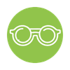 Icone rond lunettes d'opticien
