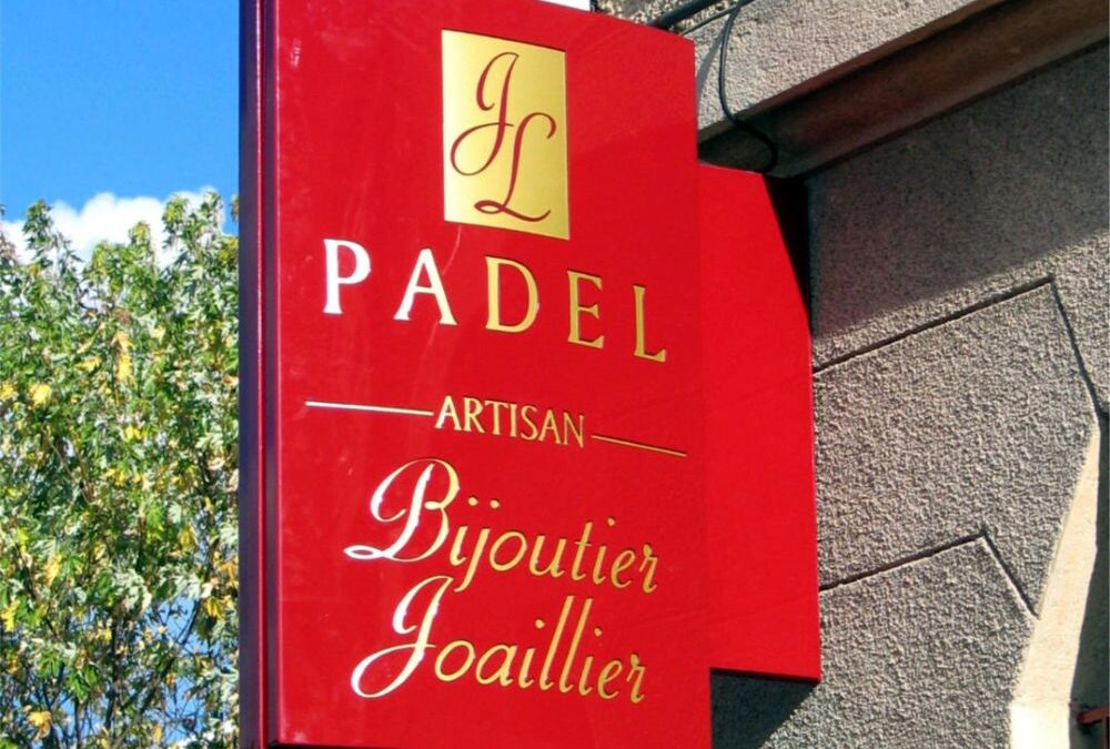 Enseigne drapeau bijoutier joaillier Padel - SES