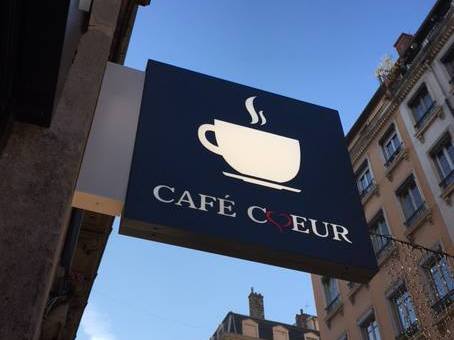 Enseigne drapeau – Café Coeur