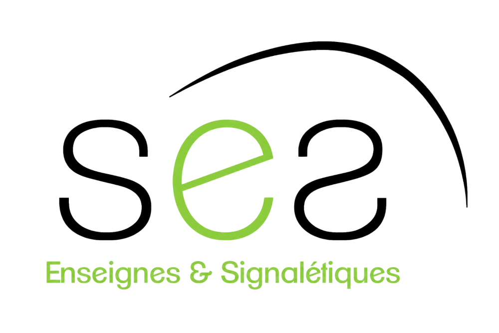 Logo SES noir Logo SES Enseignes et Signalétiques noir